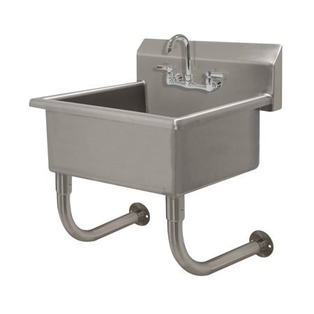Advance Tabco 12 Deep NSF 16 Ga. 304 SS Wall Mt Sink - Faucet Included FC-WM-2721-F